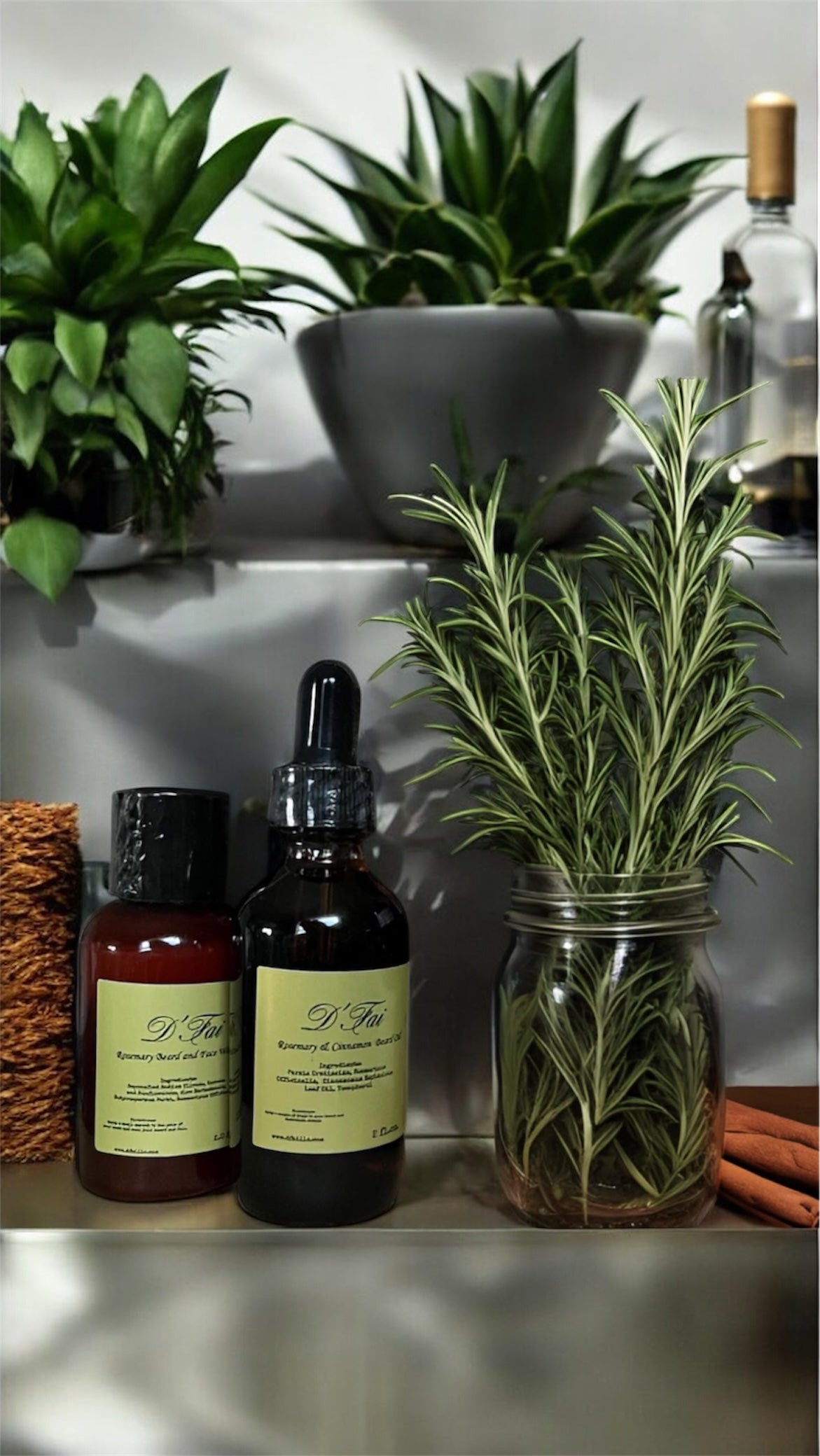 Rosemary & Cinnamon Beard Oil with Rosemary Face and Beard Wash